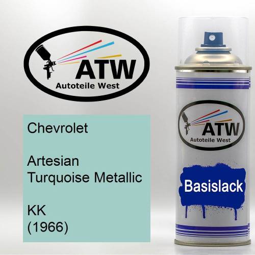 Chevrolet, Artesian Turquoise Metallic, KK (1966): 400ml Sprühdose, von ATW Autoteile West.